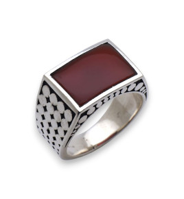 bague homme avec cornaline