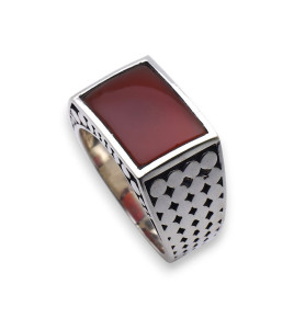 bague homme argent cornaline
