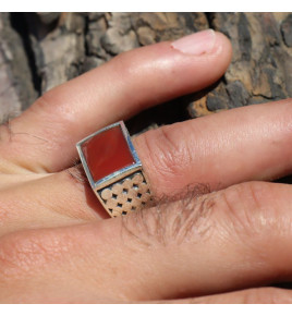 bague homme avec cornaline