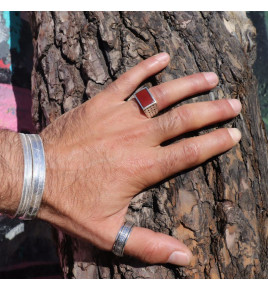 bague homme cornaline argent