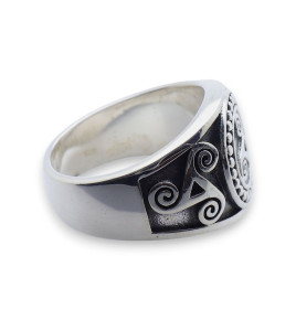 bague triskel homme argent