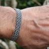 bracelet cuir et fil d'argent