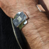 manchette argent pyrite naturelle homme