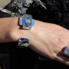 manchette argent pyrite sur ardoise femme