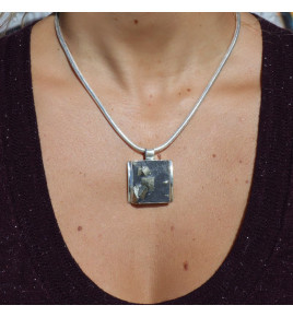 pendentif pyrite ardoise femme