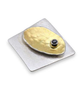 pendentif argent diamants noirs