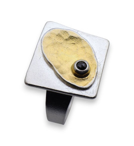 bague createur argent diamant