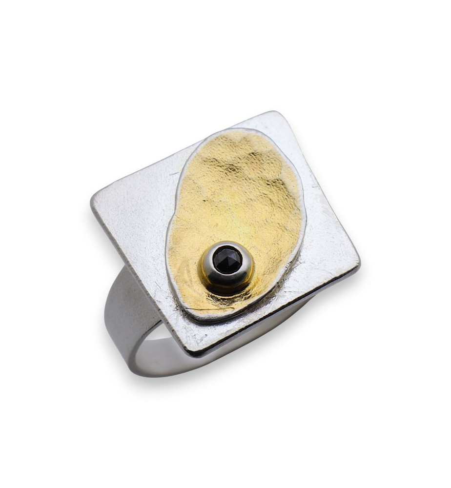 bague createur argent diamant femme