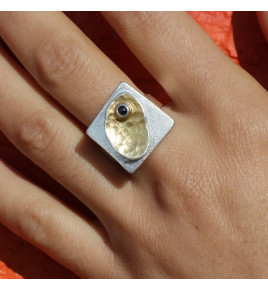 bague argent diamant