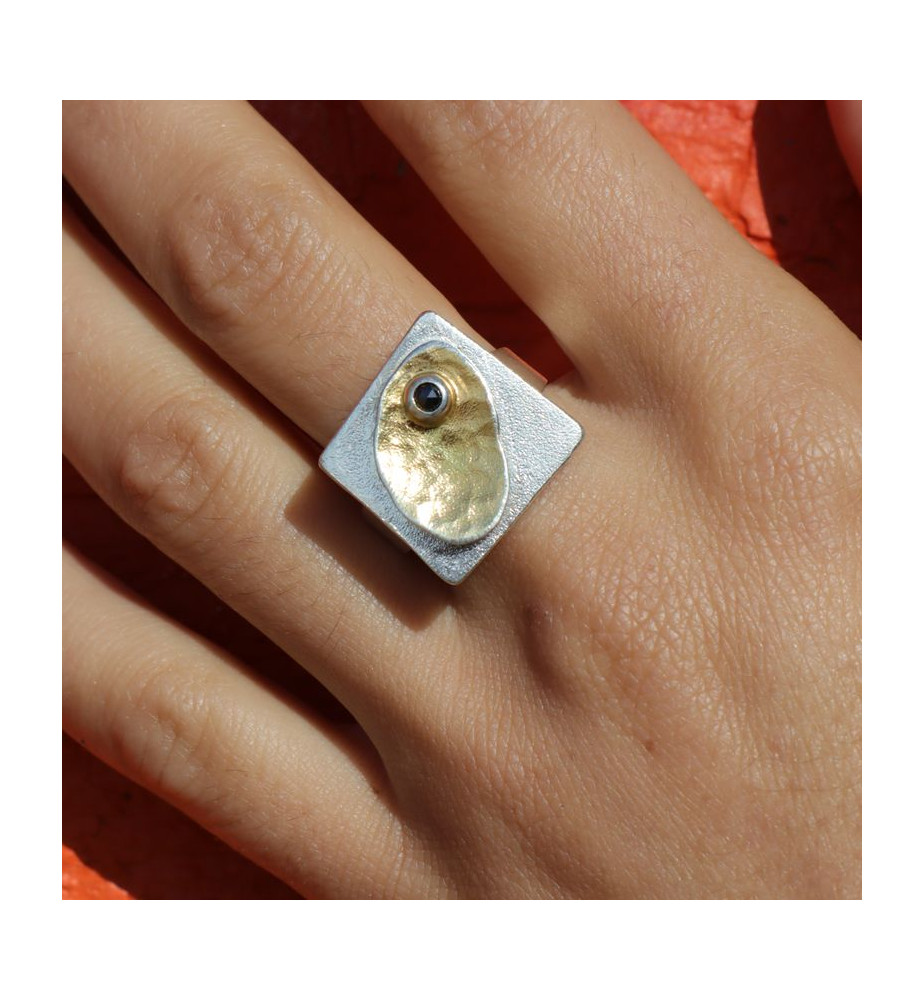 bague argent diamant