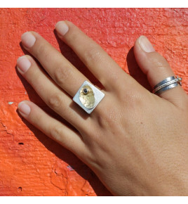 bague createur argent diamant