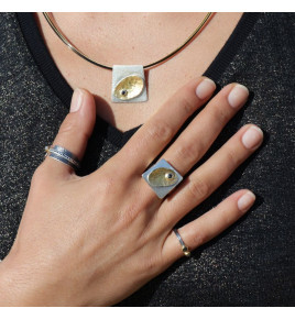 bague argent createur avec diamant