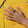 bague argent émeraude