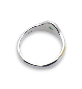 bague emeraude argent blanc