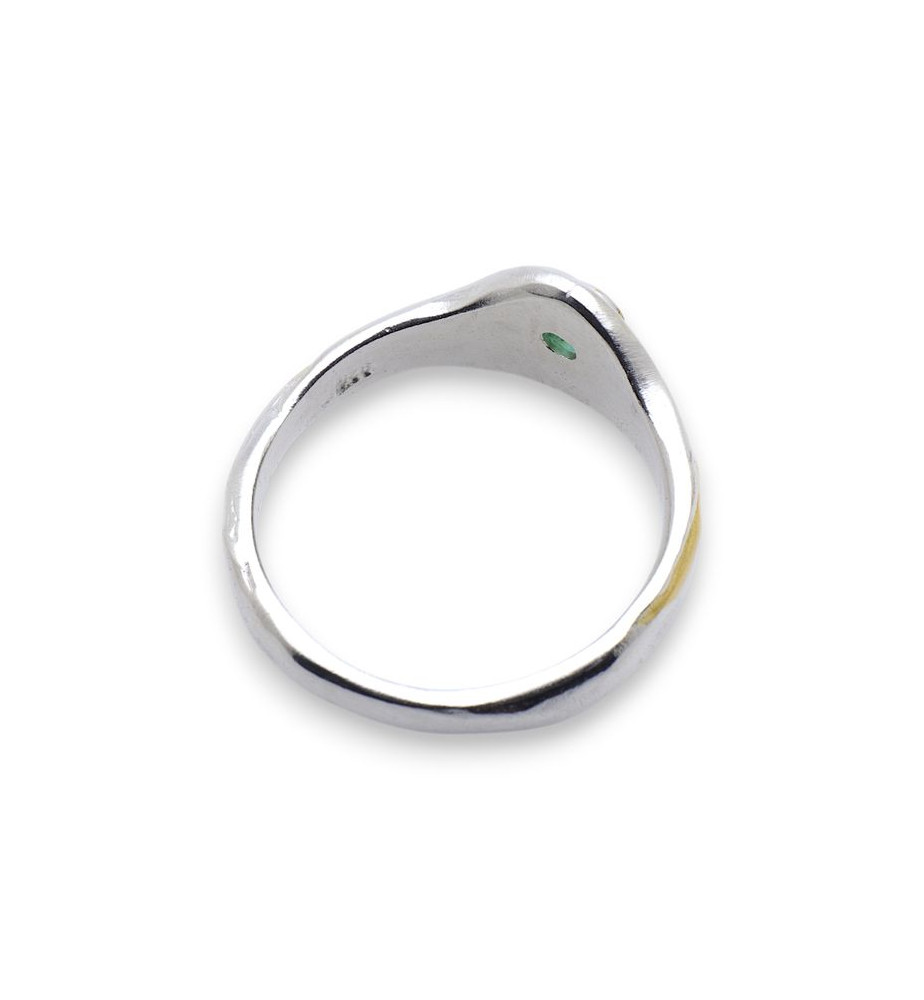 bague emeraude argent blanc