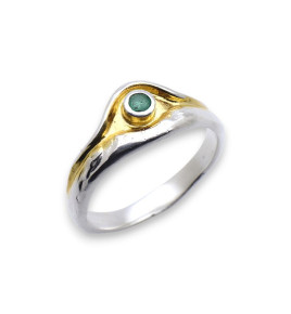 bague argent emeraude femme
