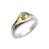 bague argent emeraude femme