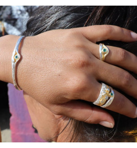 bague argent emeraude