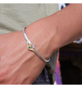 bracelet argent emeraude