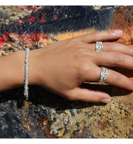 bracelet perles argent femme