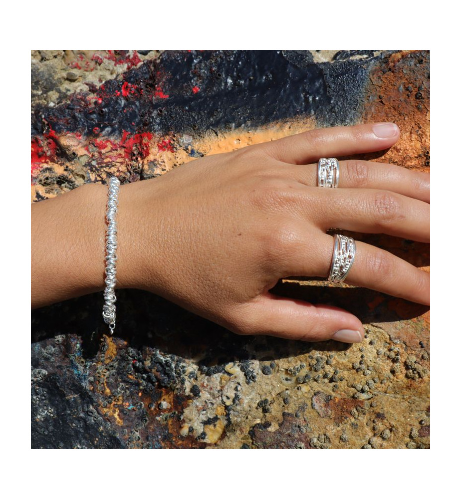 bracelet perles argent femme