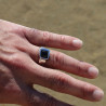bague argent ambre homme