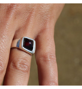 bague ambre et argent