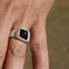 bague argent ambre femme