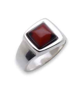 bague argent et ambre artisanal