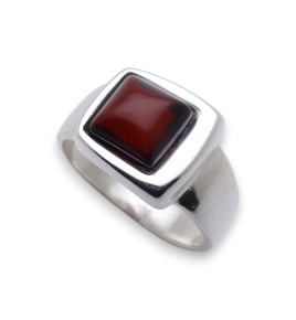 bague ambre et argent