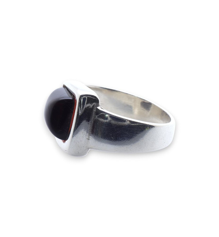 bague argent ambre rouge femme