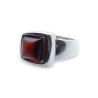 bague argent ambre rouge  homme