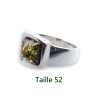 Bague mixte en argent 925 ornée d'un ambre vert