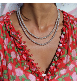 collier avec perles argent 925