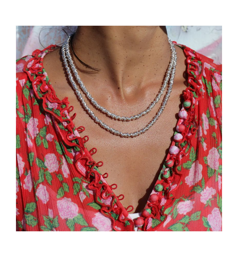collier avec perles argent 925