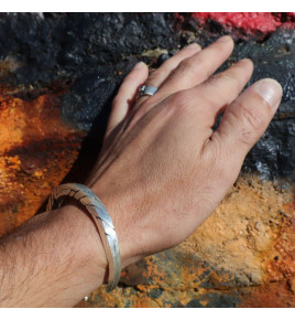 bracelet jonc argent pour homme