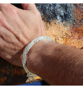 jonc argent mat homme