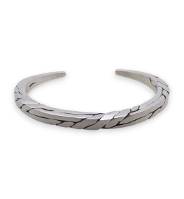 jonc argent massif homme