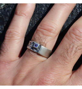 bague argent avec tanzanite