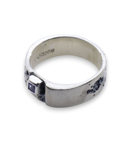bague argent avec pierre tanzanite