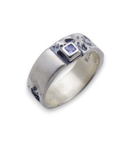 bague argent avec tanzanite