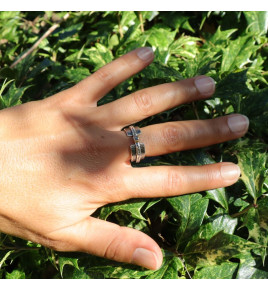 bague argent diamant brut
