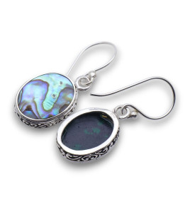 boucles d oreilles argent et abalone