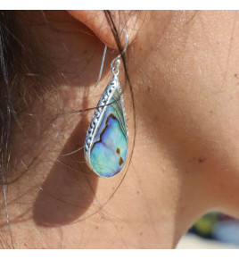 boucles d oreilles argent et abalone femme