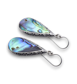 boucles d oreilles argent et abalone