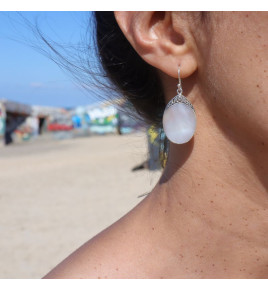 boucles d oreilles nacre et argent