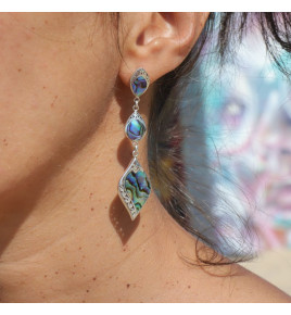 boucles d oreilles argent et abalone femme