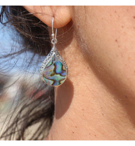 boucles d oreilles argent et abalone femme