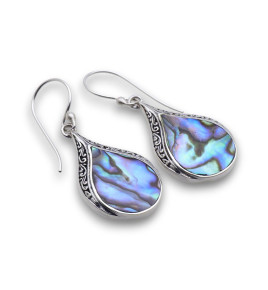 boucles d oreilles argent et abalone femme