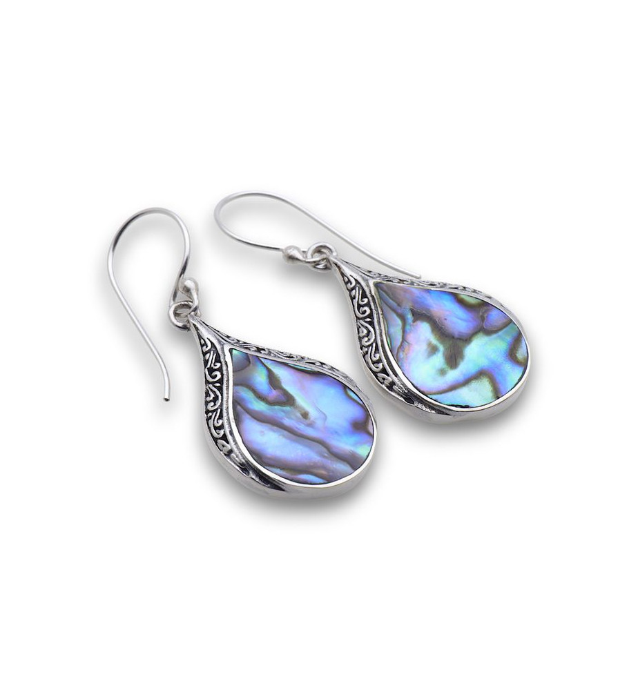 boucles d oreilles argent et abalone femme boucles d oreilles argent et abalone femme